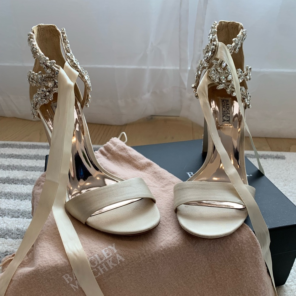 Badgley Mischka Everafter Embellished Block Heel